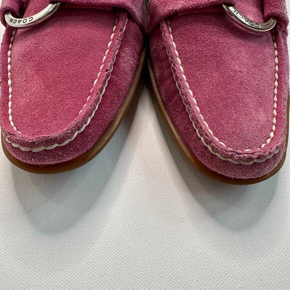 Coach Women’s Pink Suede Mule Slides - Picture 6 of 11